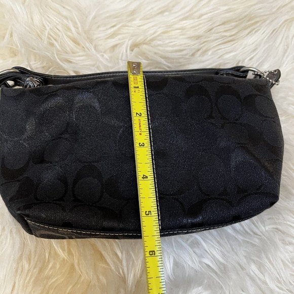 Vintage Y2k Coach Black Glitter Python Leather Handle Mini Hand Shoulder Bag - Picture 9 of 9